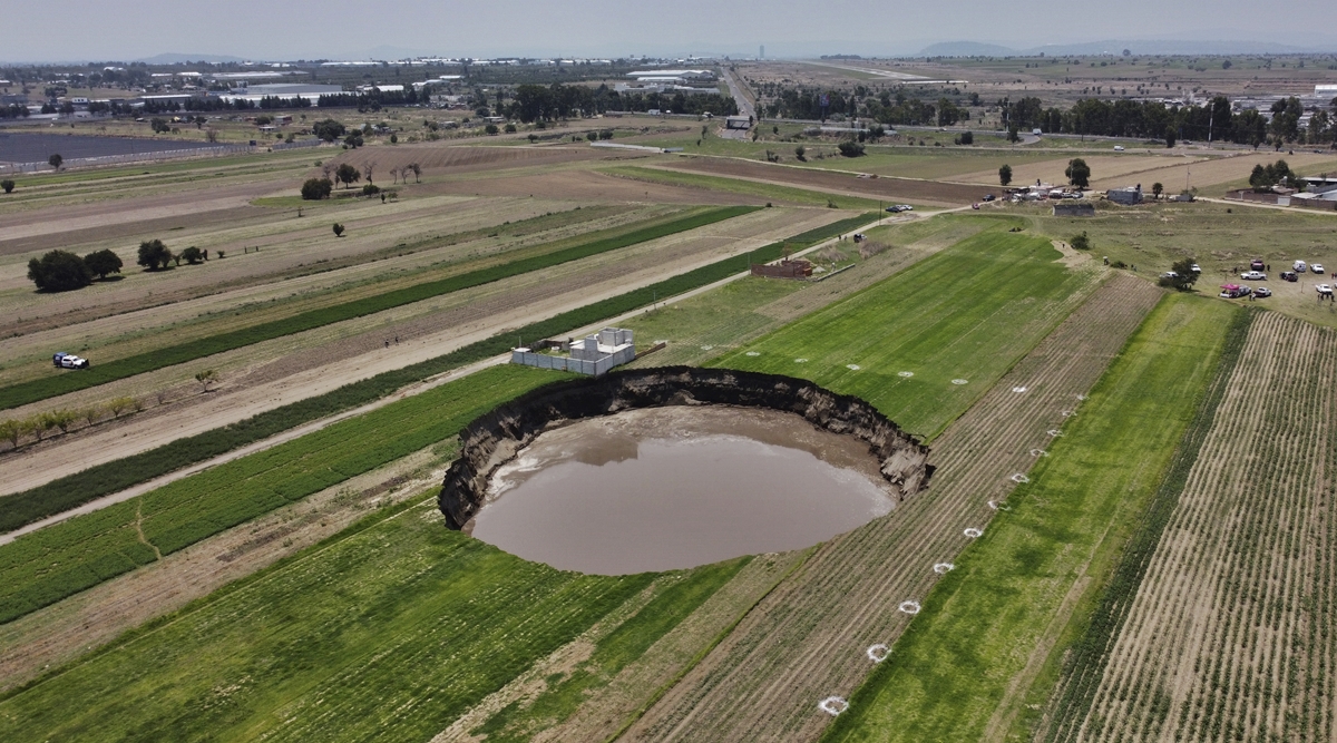 Sinkhole at Mexico farm swallows more land, eats at house World News