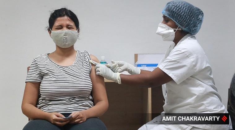 A beneficiary gets a dose of a Covid-19 vaccine in Mumbai. (File photo)