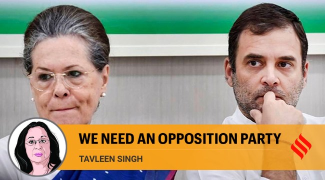 Congress interim president Sonia Gandhi with senior party leader Rahul Gandhi. (File/PTI)