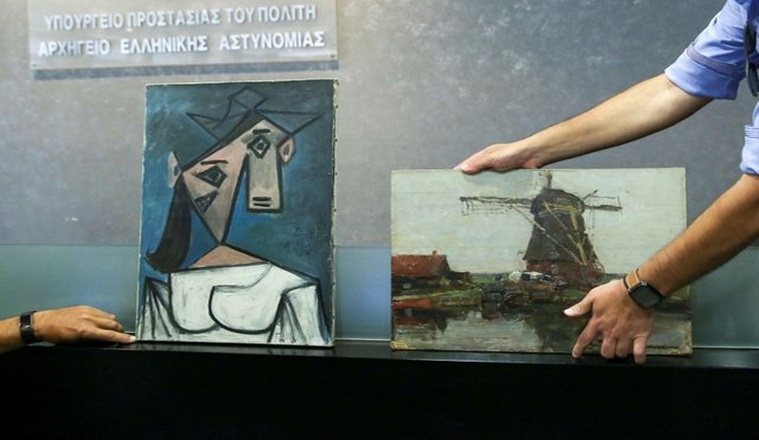 The paintings Woman’s Head and Mill were stolen from Greece’s National Gallery in 2012. (Source: Reuters)