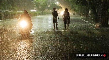 Ahmedabad experienced pre-monsoon showers on Friday night. (Express Photo: Nirmal Harindran)