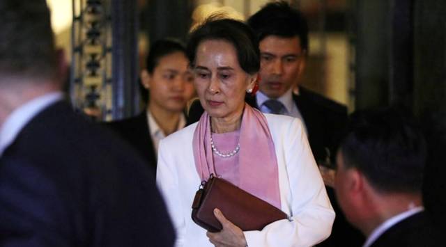 Ousted Myanmar leader Aung San Suu Kyi.
