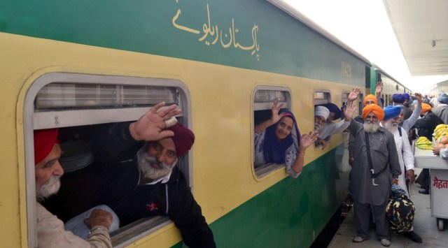 A jatha (batch) of Sikh pilgrims make their way over to Gurdwara Sri Dehra Sahib, Lahore, every year to observe the death anniversary of Sher-e-Punjab Maharaja Ranjit Singh on June 29. (Express file photo by Rana Simranjit Singh)