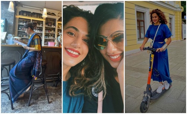 Taapsee Pannu Saree Moscow photo of her 'partner' sister shagun
