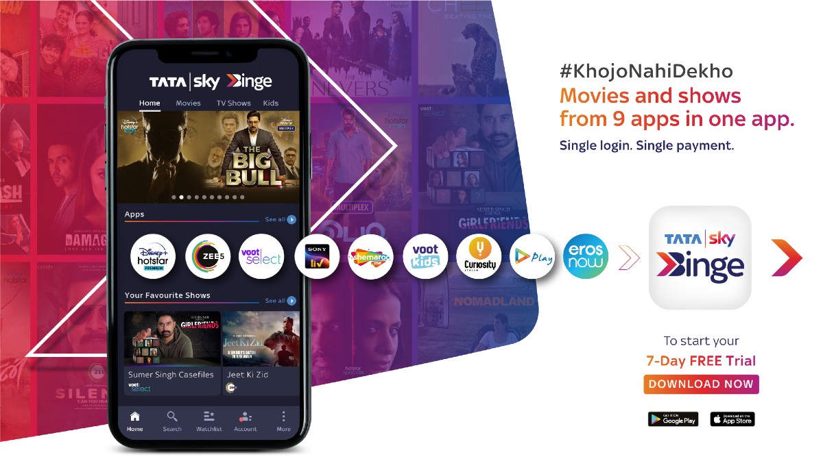 Tata Sky Binge OTT content service now available for smartphones