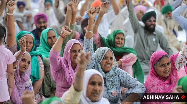 The Tikri border protest site. (Express file photo by Abhinav Saha)
