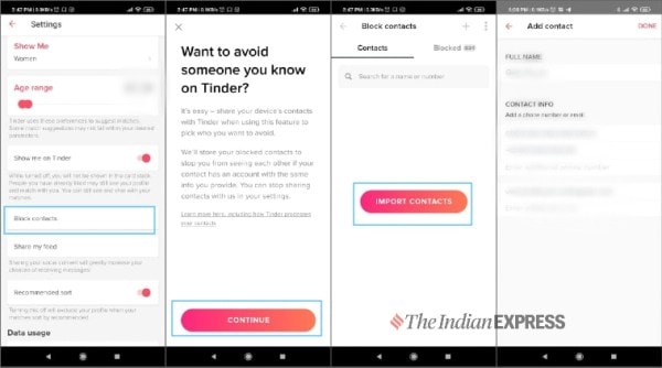 Tinder, Tinder block contacts,