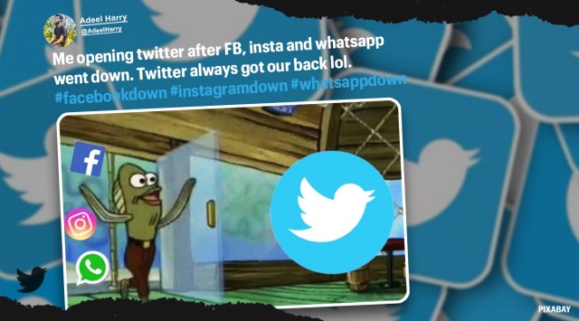 Facebook WhatsApp and Instagram global outage, Twitter memes, Facebook down, Instagram down, WhatsApp down, Social media platform outage, Trending news, Indian Express news