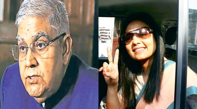 Governor Jagdeep Dhankhar and TMC MP Mahua Moitra. (File)