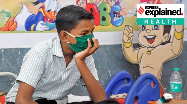 A child at a Covid-19 Care Centre amid the second wave of the pandemic. (PTI Photo/File)