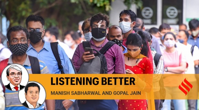 People stand in queue outside the Barakhamba metro station after resumtion of the metro services in a graded manner, in New Delhi, Tuesday, June 8, 2021. (PTI Photo: Atul Yadav)