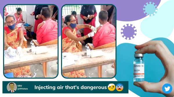 bihar, bihar empty vaccine shot, bihar empty syringe vaccine, bihar nurse empty syringe video, viral videos, covid vaccine bihar, indian express