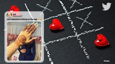 funny wedding announcement post, woman wedding annoucement jokes, bridal mehendi inspire tic tac toe match, funny news, odd news, indian express