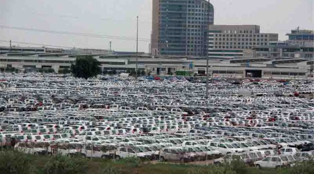 Maruti Suzuki cars at the plant’s stockyard in Manesar. (File)