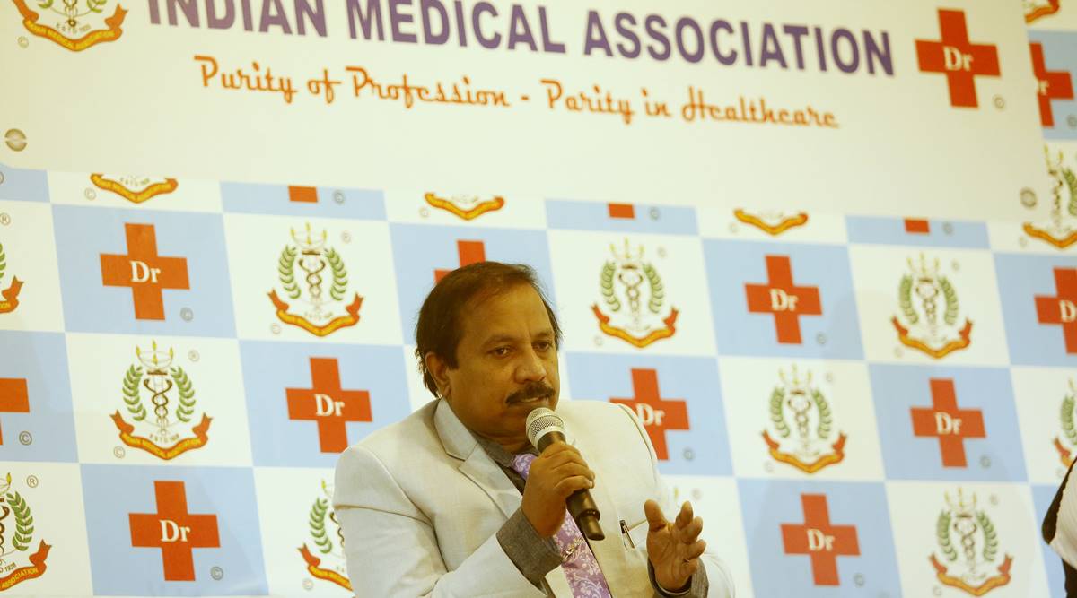 Indian Medical Association (IMA) president Dr J A Jayalal. (Express Photo by Praveen Khanna)