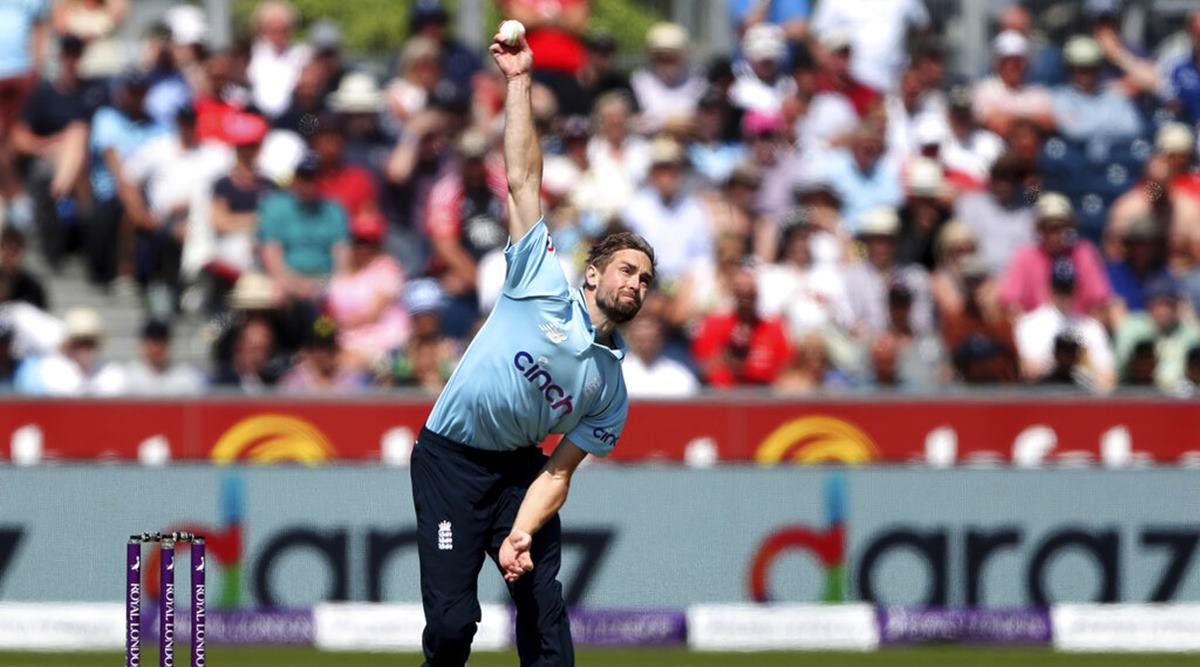 England's Chris Woakes bowls a delivery during the first one day international cricket match between England and Sri Lanka, in Chester-le-Street. (AP Photo)