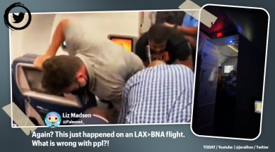 delta flight, delta flight passenger viral video, off-duty flight attendant, unruly’ off-duty flight attendant viral video, aircraft bizarre incdient, trending, indian express, indian express news