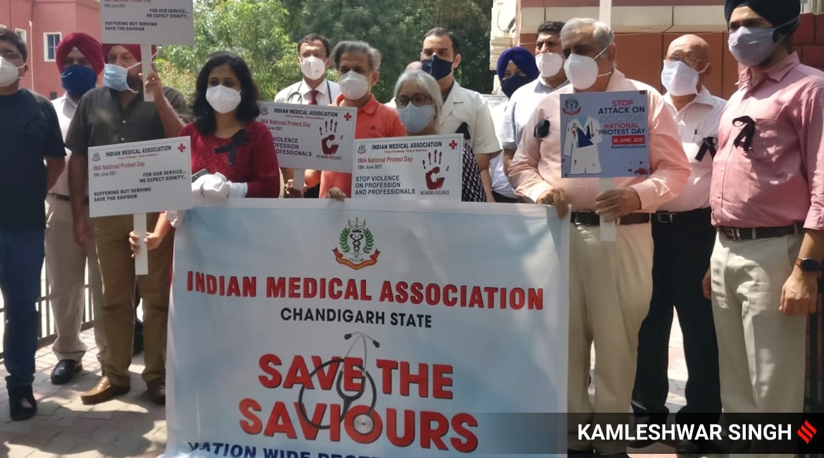 During the nationwide protest in Chandigarh.