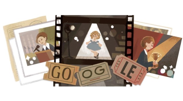 The Google Doodle on Wednesday depicts Shirley Temple