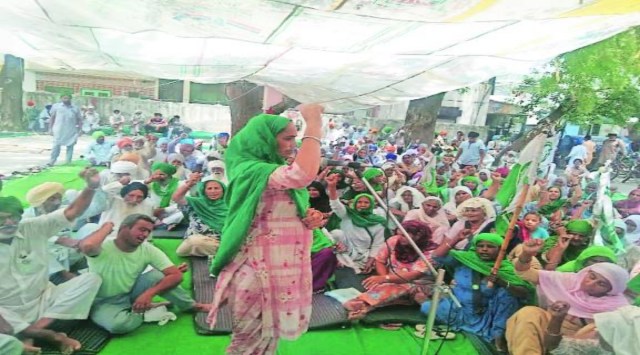 A meeting of women workers of BKU (Dakaunda) in progress at Bareta in Mansa on Friday. 