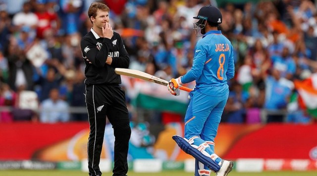Lockie Ferguson and Ravindra Jadeja in action during the 2019 World Cup semifinal (File Photo/Reuters)