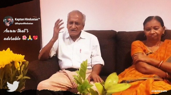 man sings ghazal for wife, wife serious reaction husband song, retired iit professor sing for wife birthday, old couples love story, viral videos, indian express