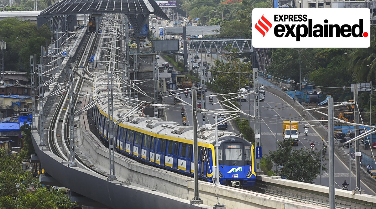 Trial run on the Metro Line near Akurli Metro Station ahead of its inauguration, in Mumbai, Monday, May 31, 2021. (PTI Photo) 