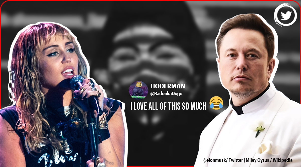 elon musk, miley cyrus, Anonymous hacker, musk Anonymous hack, hannah montanna memes, elon musk memes, funny news, indian express
