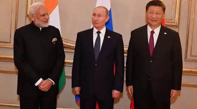 Prime Minister Narendra Modi with Chinese President Xi Jinping and Russian President Vladimir Putin . (File)