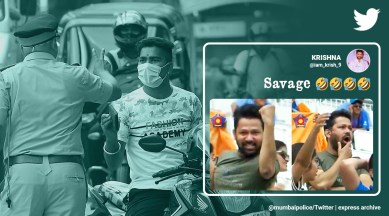 Mumbai police, mumbai police road safety memes, wtc final, Indian fan reaction meme, Indian fan rahane out before after emotion, Indian express