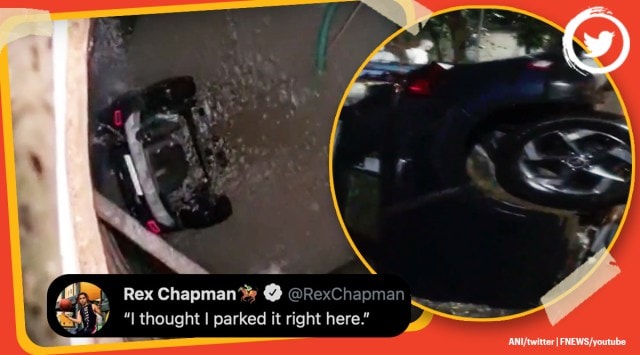 mumbai sinkhole, mumbai car sinks, mumbai sinkhole memes, sinkhole in mumbai, sinkhole, mumbai, sinkhole memes, car sinking memes, viral videos, trending videos, trending news, Indian Express news