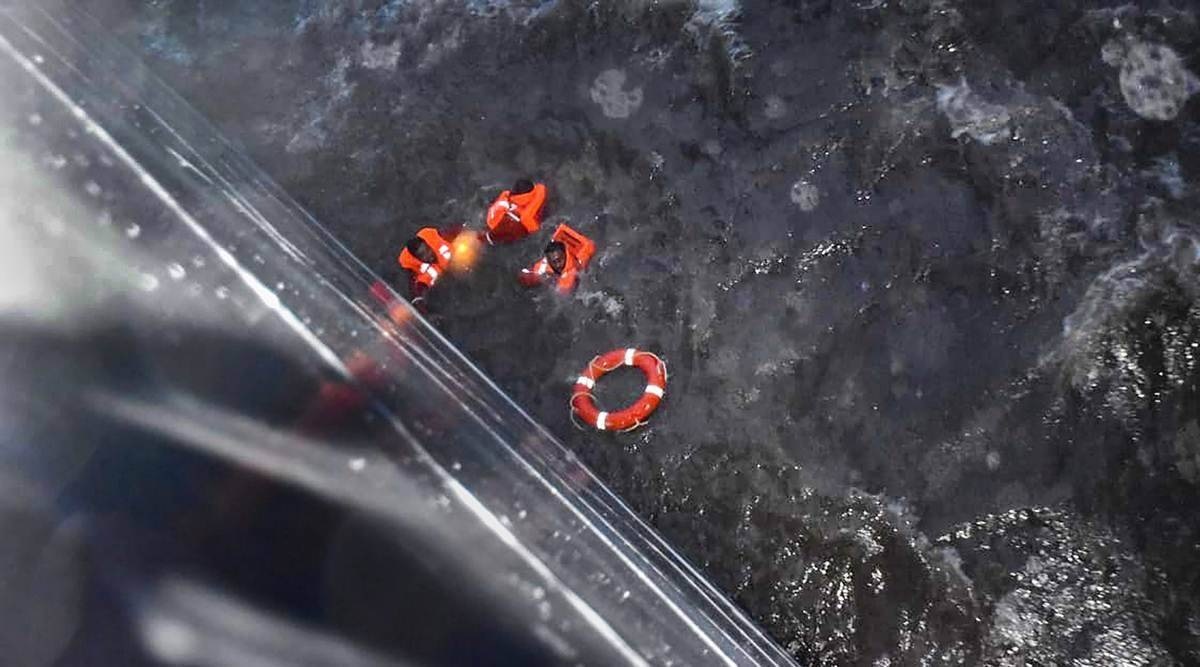 Gal Constructor ran aground in Palghar on May 18. (Express photo)