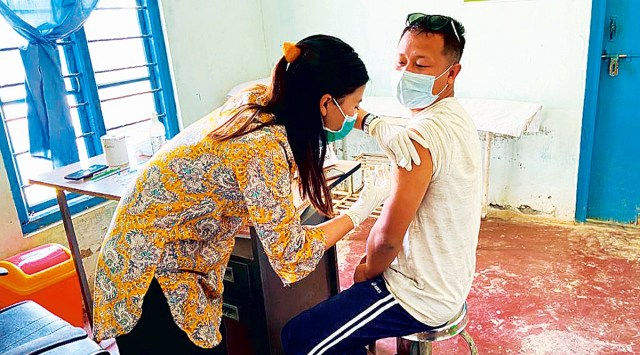 ‘I told them Covid is bad, vaccine is good,’ says Hungyo Levis. (Express photo)