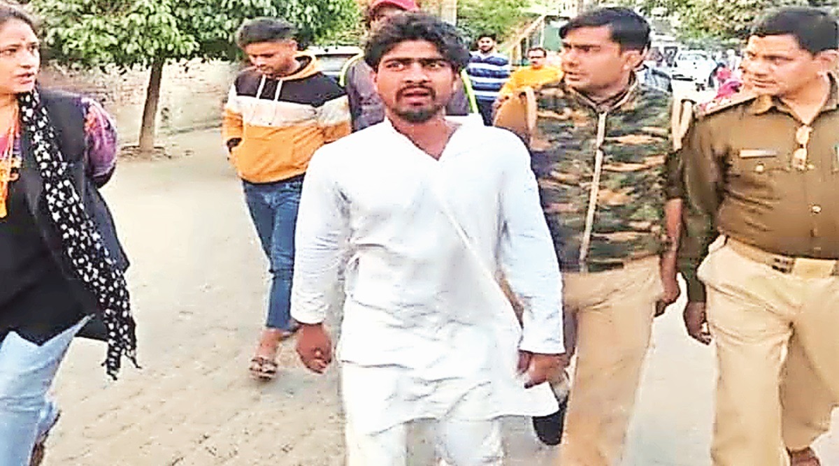 Naushad on his release from jail. (Express photo)