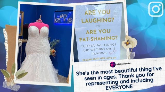 plus size mannequin fatshammed, bridal store large size mannequin fat shamming, uk bridal store mannequin laughed at, viral news, indian express