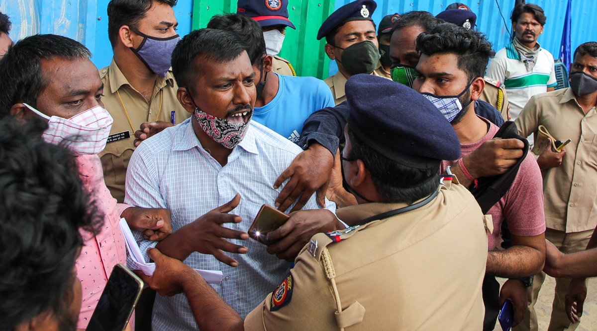 “The PMC had issued notices to the occupants of huts to vacate the land but they failed to do so. Thus, the anti-encroachment drive was undertaken,” said a civic officer. (Express photo by Ashish Kale)