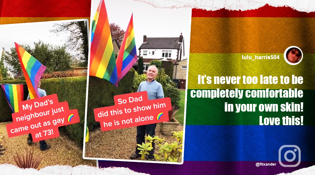 gay pride, pride month, 73 year old man comes out, rainbow flag, viral video, pride flag, pride parade, twitter reactions, indian express, indian express news