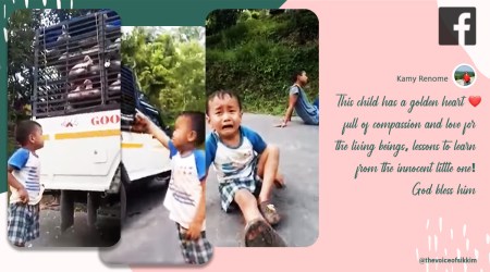 boy cry for chickens, sikkim boy cry over chickens, boy reaction chickens taken for slaughter, chicken taken for slaughter boy cries, viral news, sikkim news, indian express