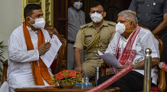 BJP leader Adhikari meets Governor on ‘law, order’. (PTI)