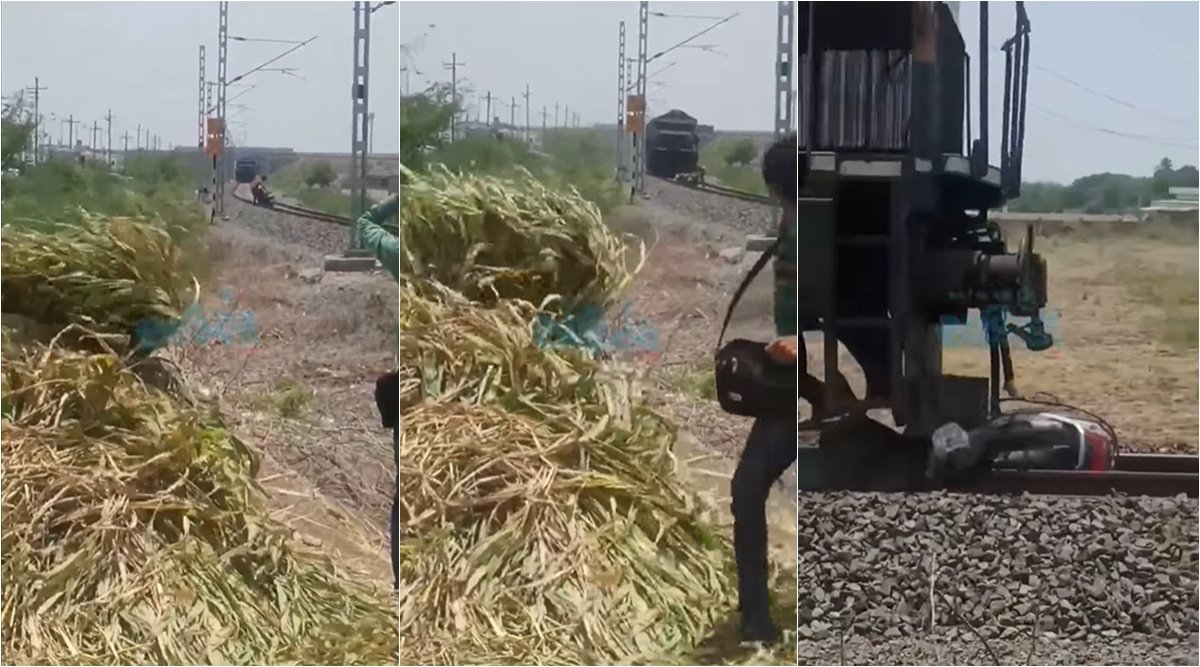 Video: Man narrowly avoids getting hit by train that crushed his bike ...