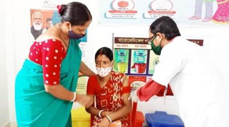 Deploying over 50,000 employees, including healthcare workers, police, the state takes vaccines to doorstep. (Express Photo)