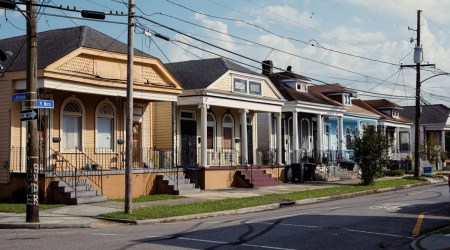 A row of shotgun double homes in the Treme neighborhood of New Orleans, Louisiana, US. (Bloomberg)