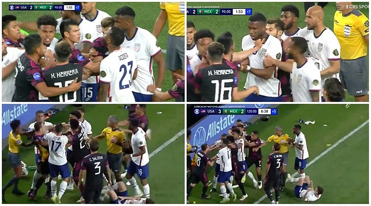 Punches & missiles How all hell broke loose in USA vs Mexico CONCACAF