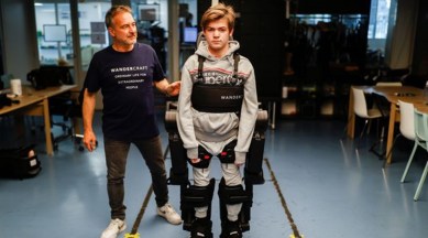 France, father builds exoskeleton for wheelchair-bound son, 16-year-old with an exoskeleton, viral video, Trending news, Viral news, Good news, Indian express news