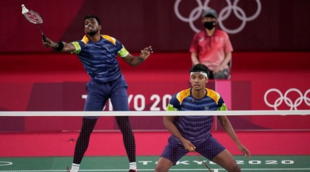 Satwiksairaj Rankireddy and Chirag Shetty in action at the Tokyo Olympics. (AP)