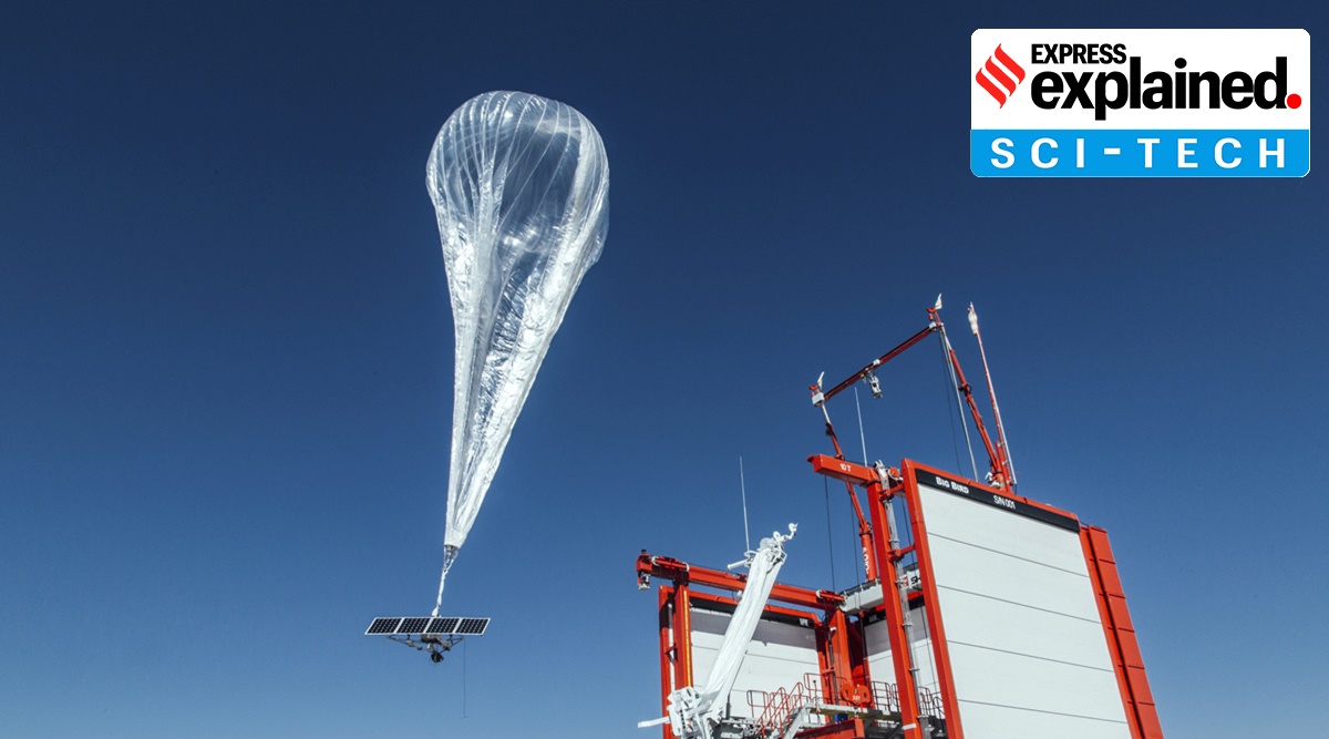 This 2017 image of Project Loon shows a stratospheric balloon taking off for Puerto Rico from a project site in Winnemucca, Nevada. (AP/File)