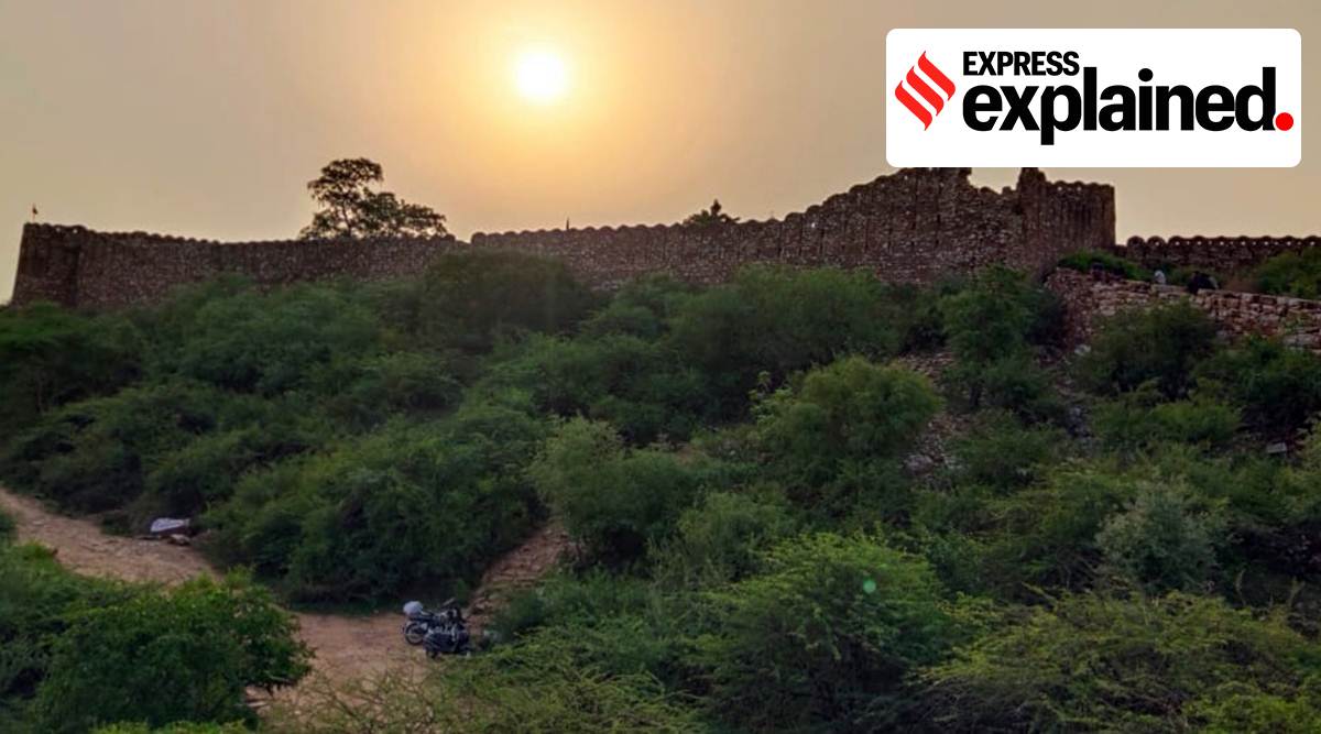 The fort at the centre of dispute between Meena tribals and Hindu groups. (Express Photo)