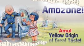 Amul doodle, Amul topical on Jeff Bezos, Amul topical Jeff Bezos space voyage, Amul cartoon, Blue origin space flight, Jeff Bezos in space, Jeff Bezos space voyage, Blue Origin’s inaugural space voyage, Twitter reaction, Space tourism, Blue Origin space flight launch, Blue Origin launch, Science news, Jeff Bezos Blue Origin touchdown, Commercial space flight, Trending news, Indian Express news
