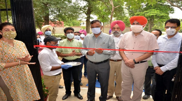 During inauguration of GADVASU's dairy products shop on its campus in Ludhiana, Wednesday. (Express Photo)