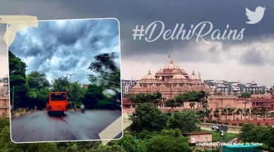 Delhi rains, Delhi rains picture and videos, Delhi rains memes, Delhi rains updates, Twitter trending, DelhiRains, Delhi weather, IMD Delhi forecast, Delhi temperature, Delhi NCR weather report, Trending news, Viral news, Indian Express news